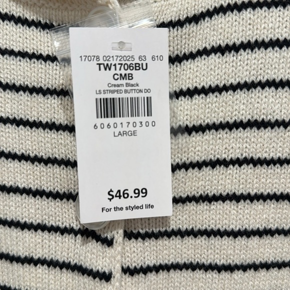 Blu Pepper Striped Cardigan | Size Large - Picture 7 of 7